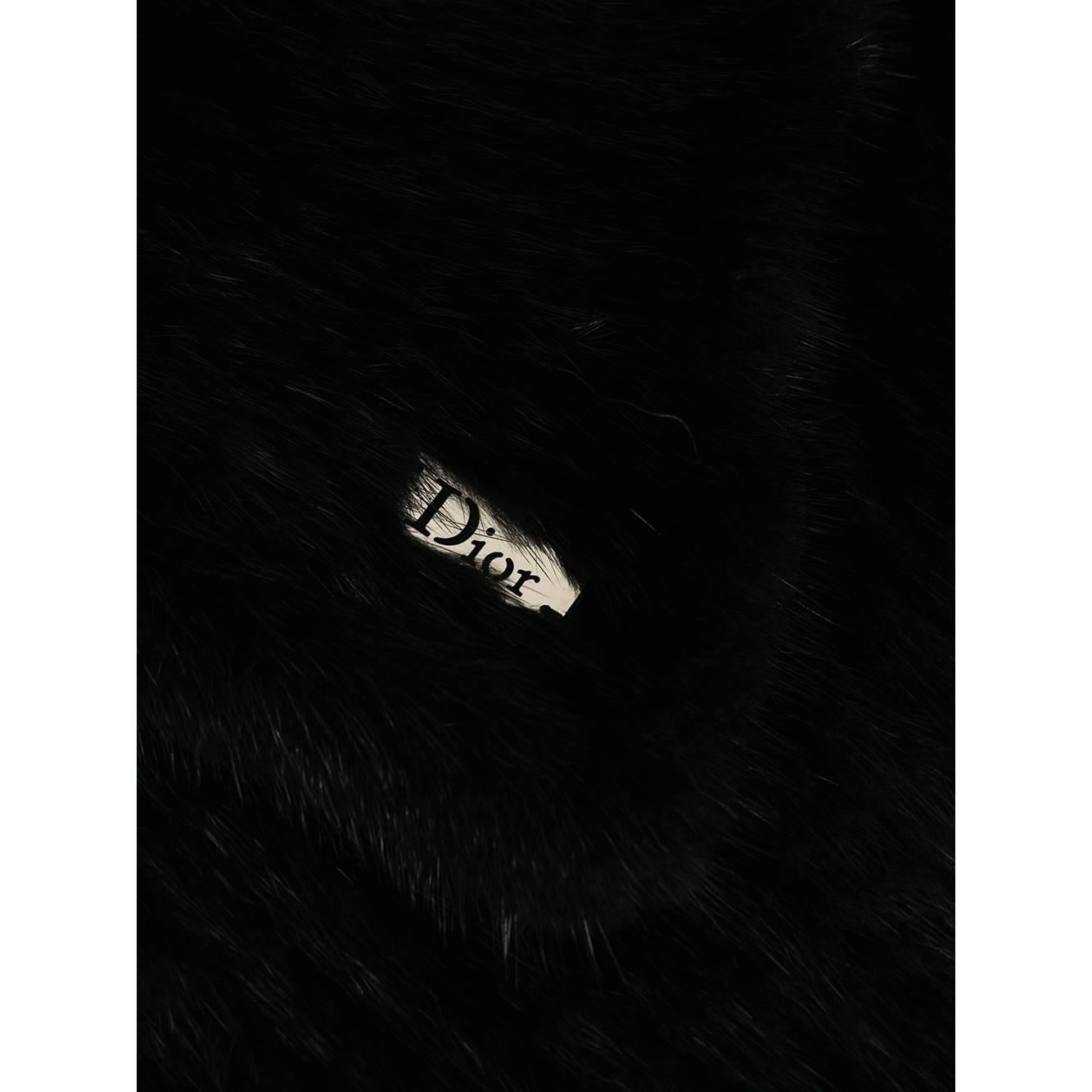 Black 2010s Christian Dior Mink Fur Scarf
