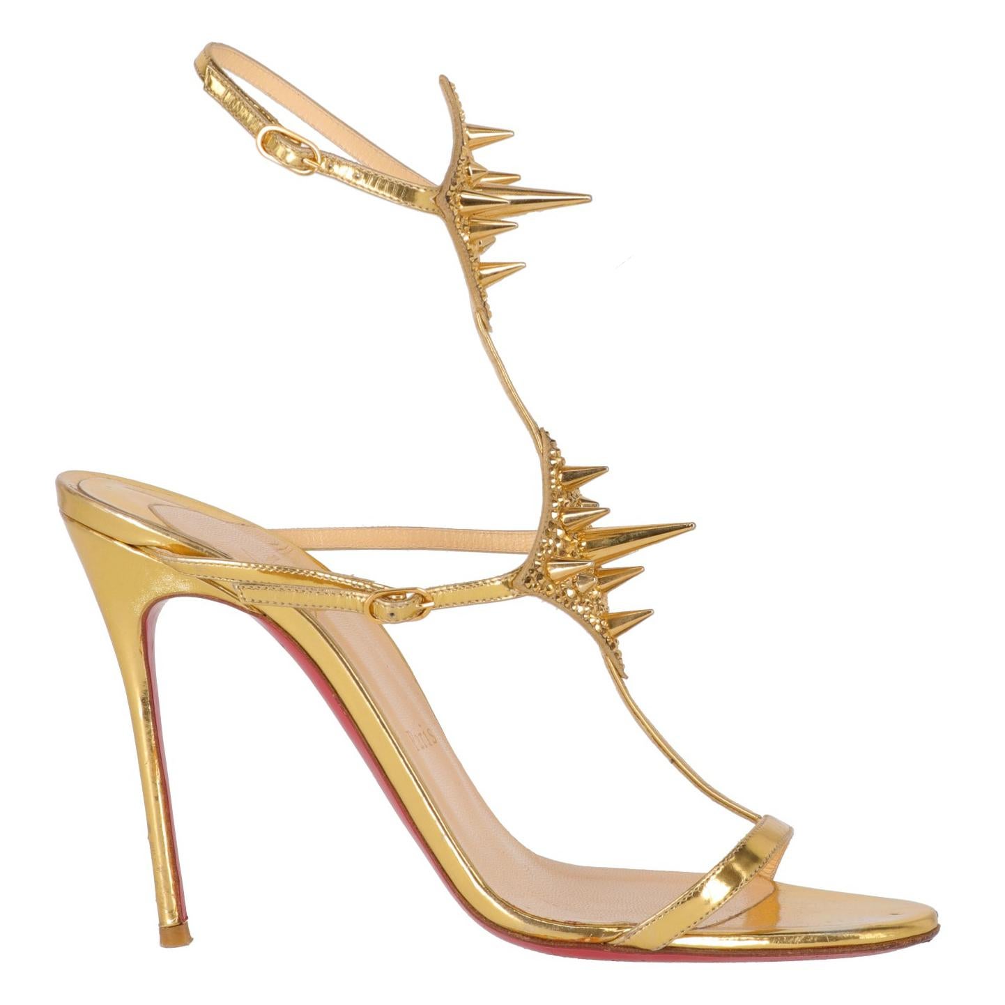 2010s Christian Louboutin Gold Sandals In Good Condition In Lugo (RA), IT