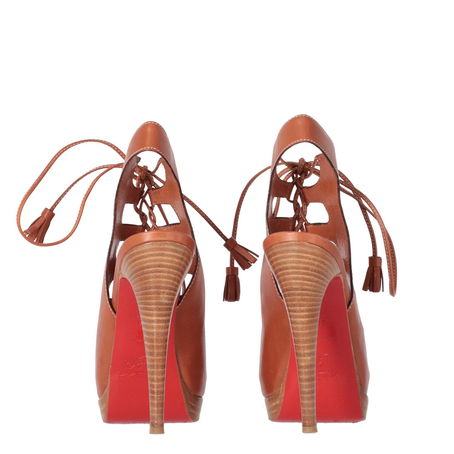 Pink 2010s Christian Louboutin Leather Gladiator High-heel Sandals