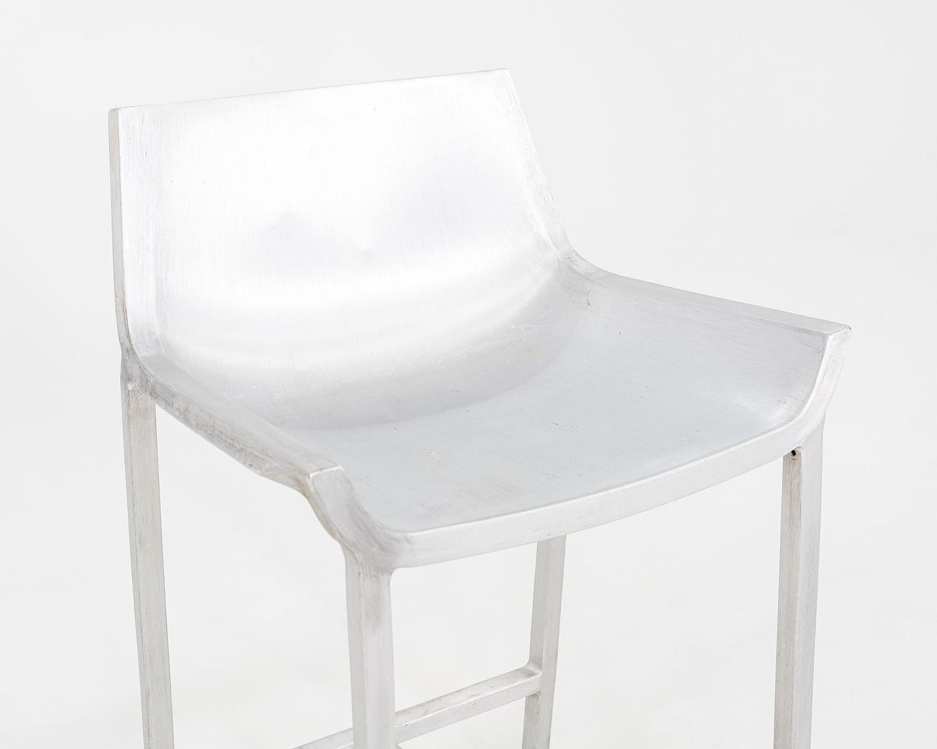 2010er Christophe Pillet für Emeco Sezz Counter Hocker aus gebürstetem Aluminium im Angebot 5