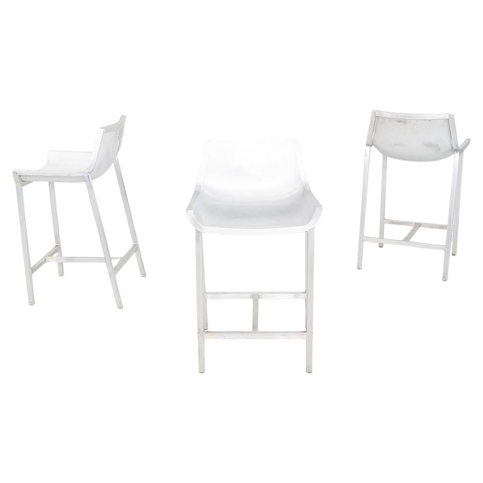 2010s Christophe Pillet for Emeco Sezz Counter Stool in Brushed Aluminum