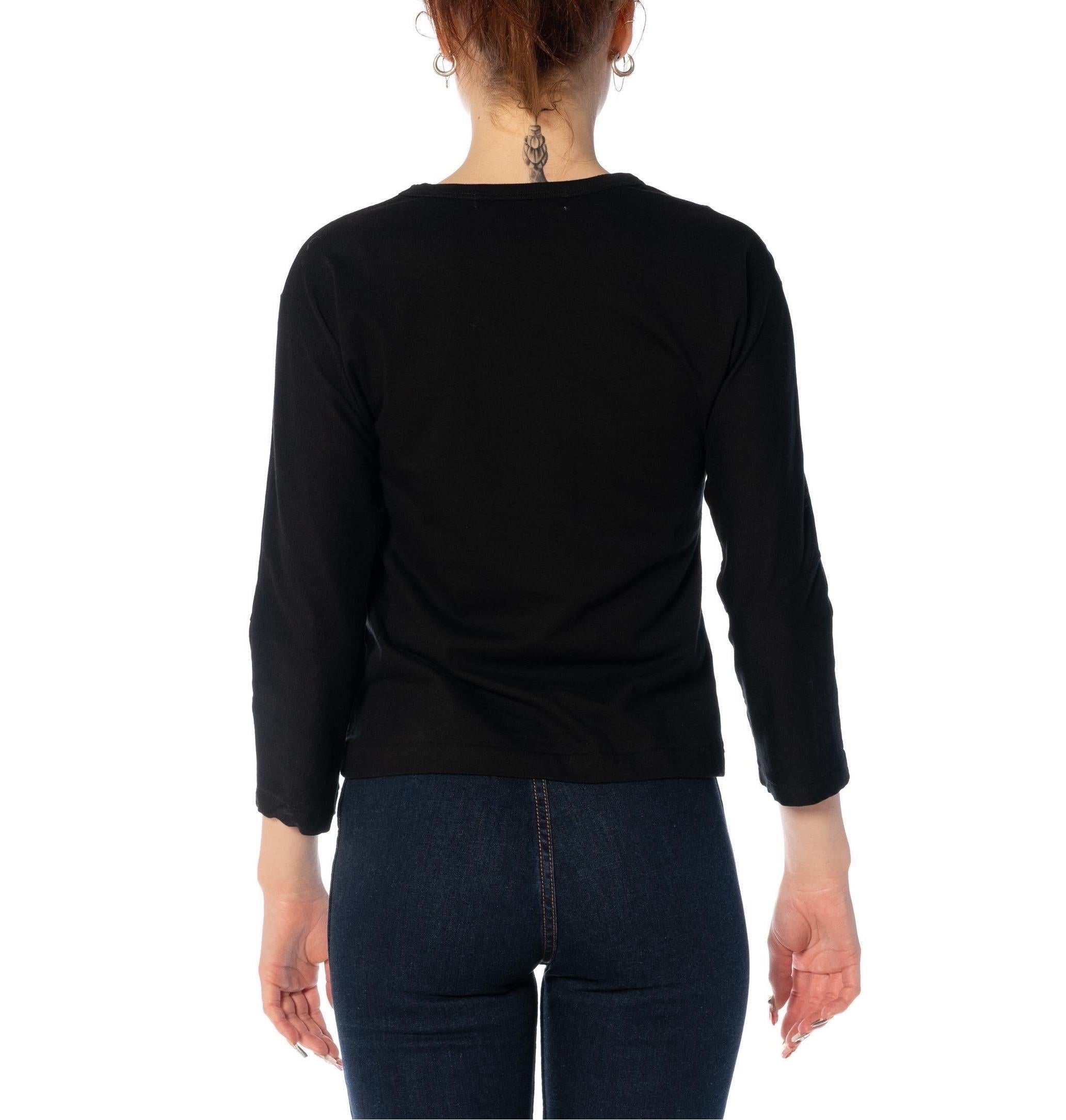 2010S COMME DES GARCONS Black Cotton Long Sleeve Shirt With Stitching Detail, 2 3