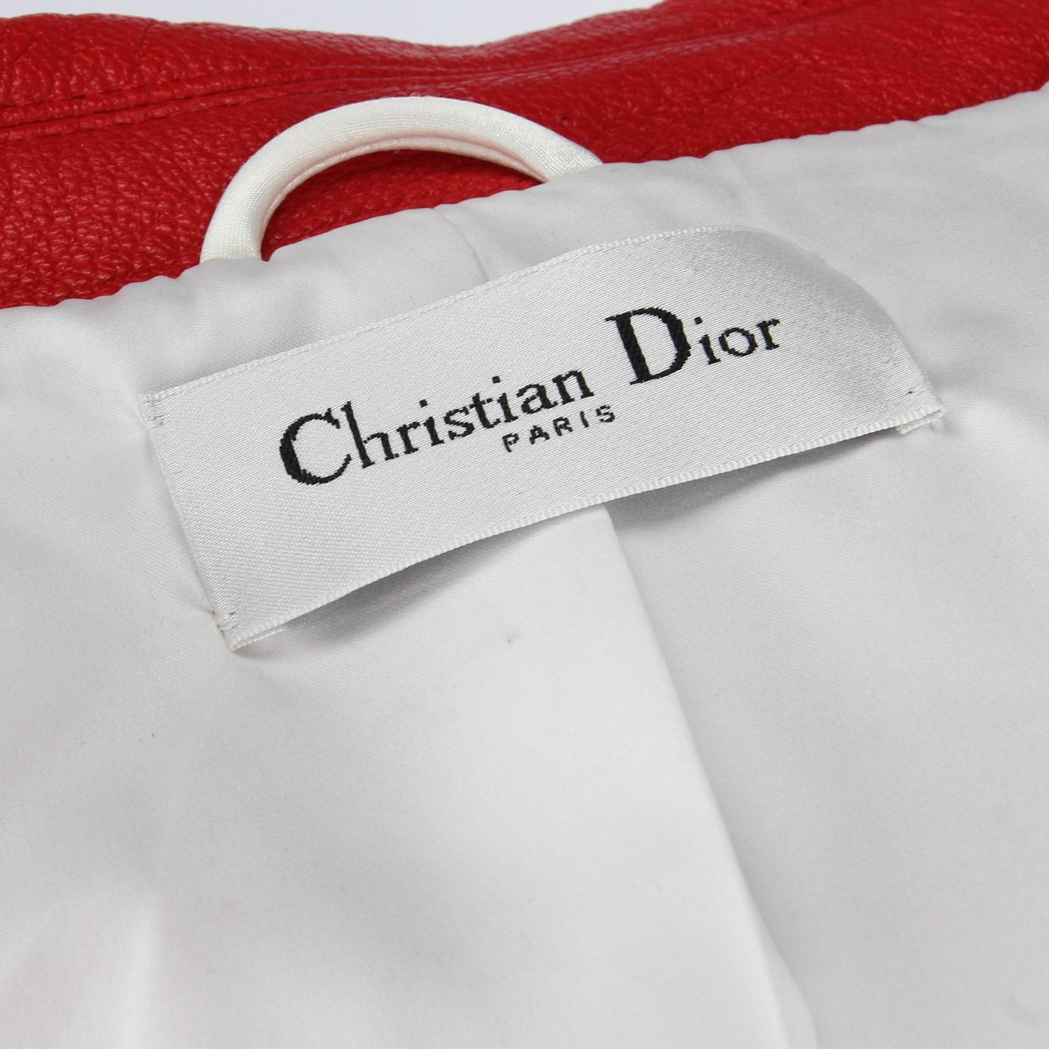 2010s Dior Red Leather Biker Jacket  2
