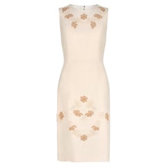 2010s Dolce and Gabbana Cream Dress Suit with Appliqué Work
