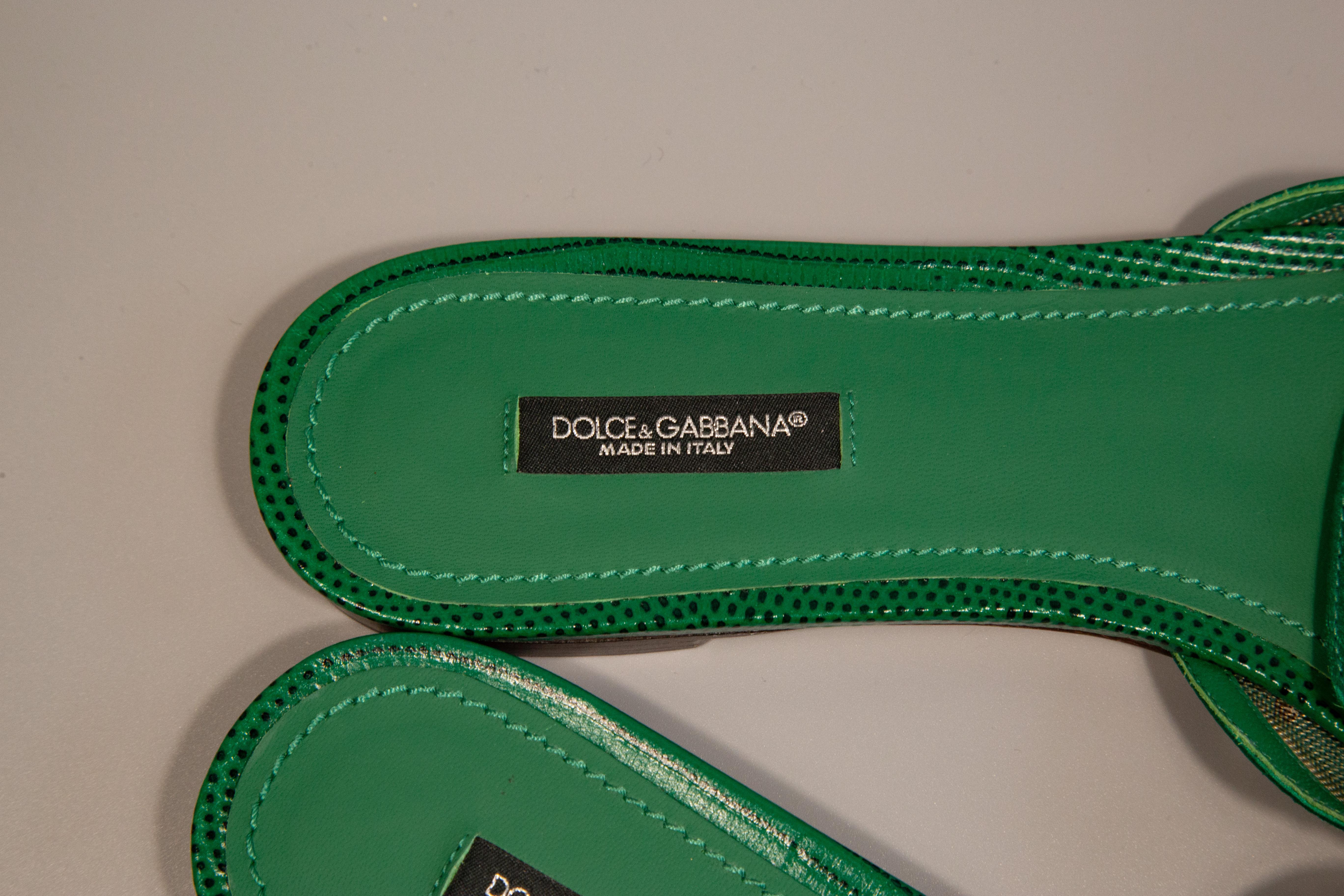 Blue 2020s Dolce & Gabbana Bianca Slippers in Taormina Lace with Embellishment