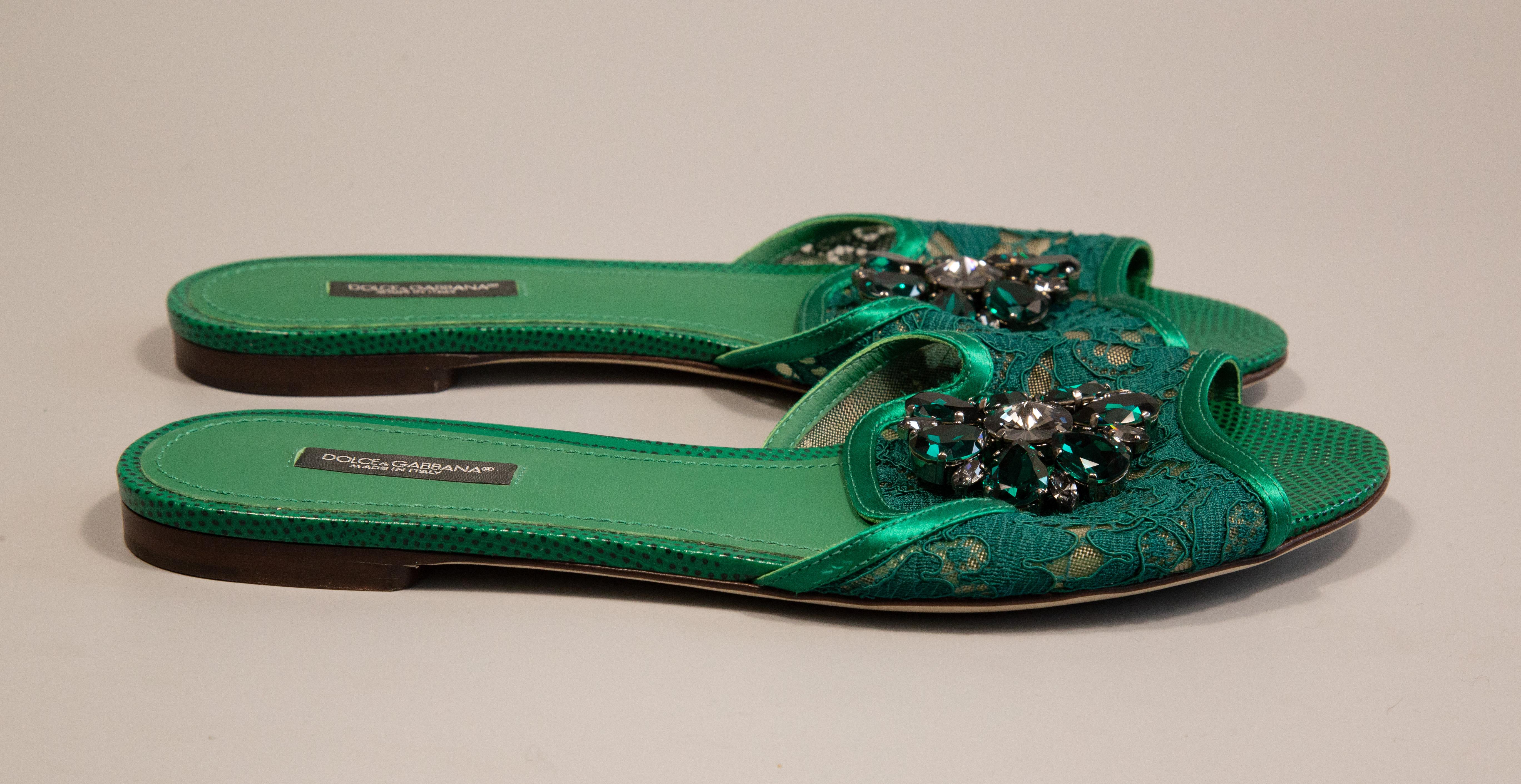 Women's or Men's 2020s Dolce & Gabbana Bianca Slippers in Taormina Lace with Embellishment