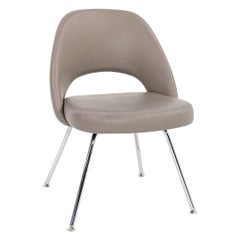 2010s Eero Saarinen for Knoll Armless Executive Side Chair in Pebbled Leather