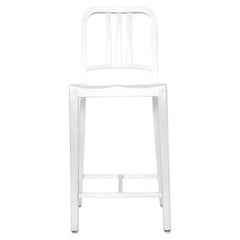 2010s Emeco 1006 Navy Counter Stool in Brushed Aluminum 5x Available