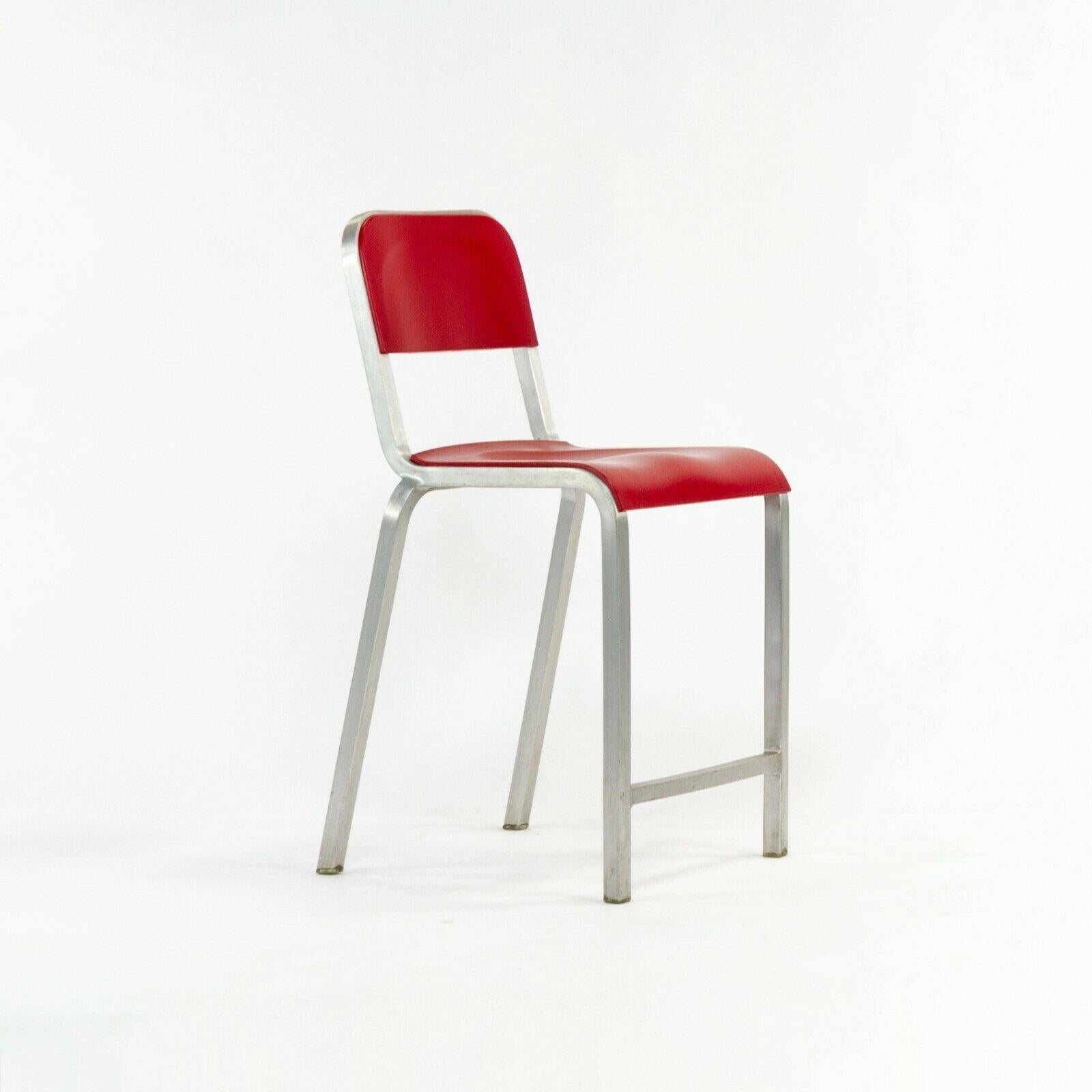 Modern 2010s Emeco 1951 Red Counter Stool by Adrian van Hooydonk and BMW Designworks For Sale