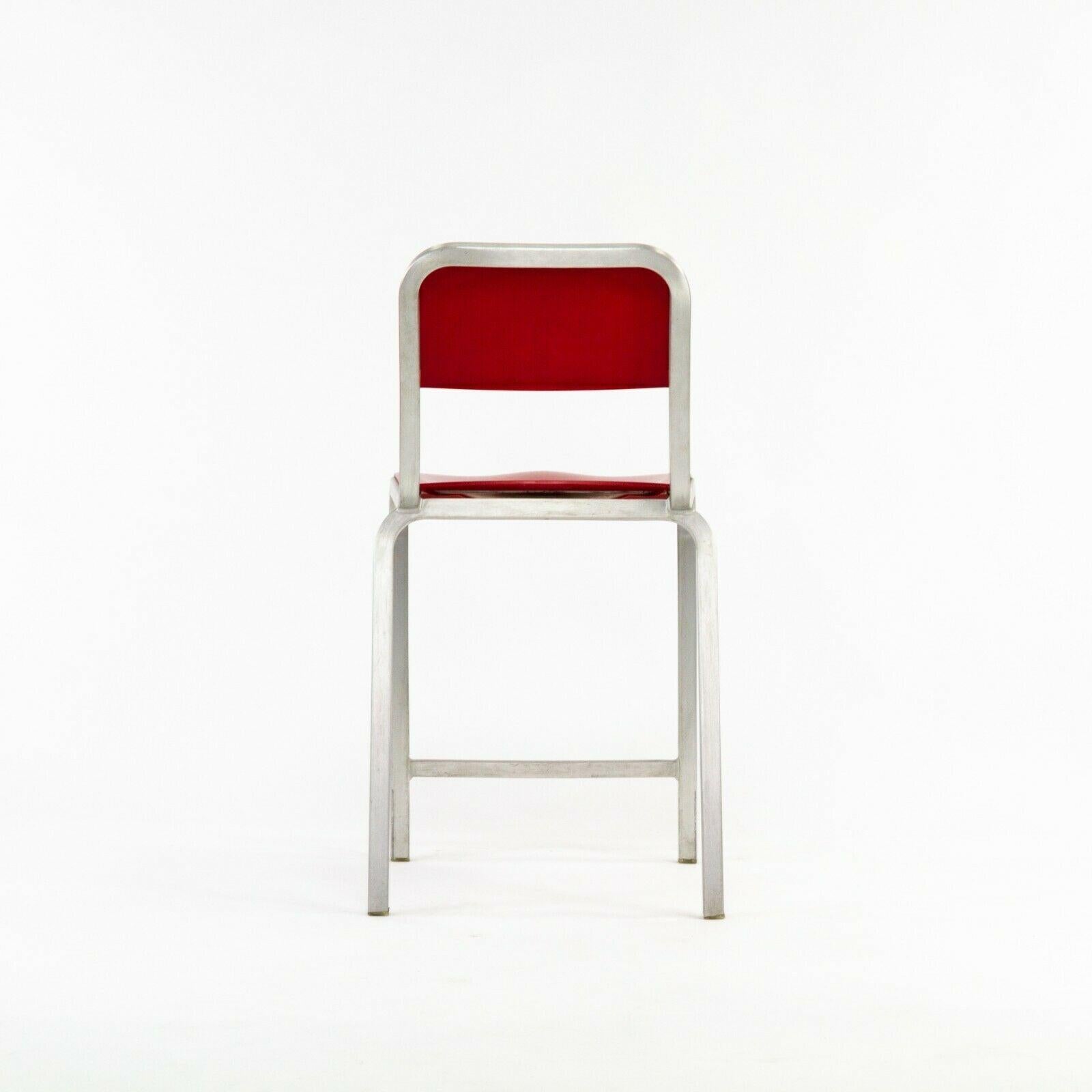 Mid-20th Century 2010s Emeco 1951 Red Counter Stool by Adrian van Hooydonk and BMW Designworks For Sale