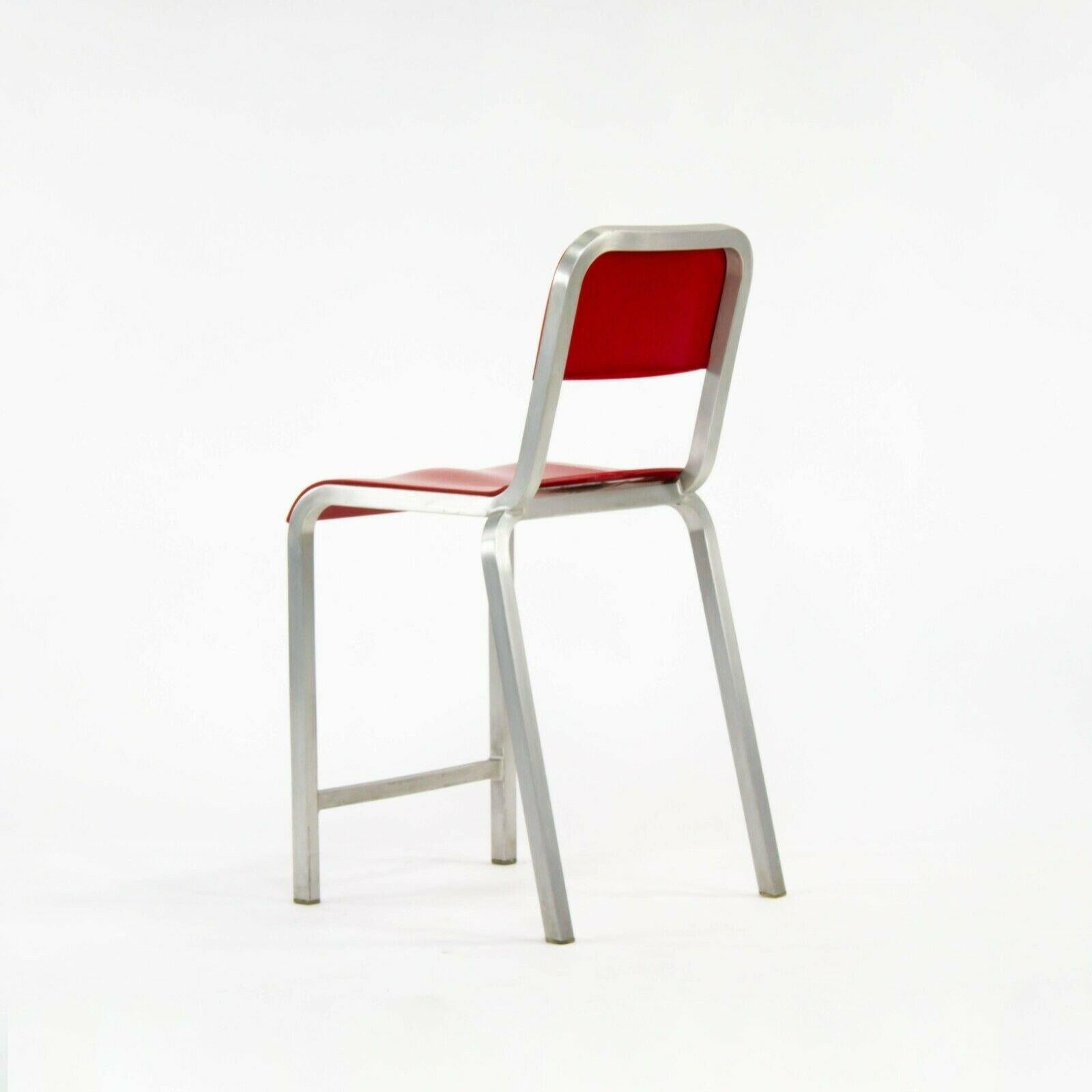 Aluminum 2010s Emeco 1951 Red Counter Stool by Adrian van Hooydonk and BMW Designworks For Sale