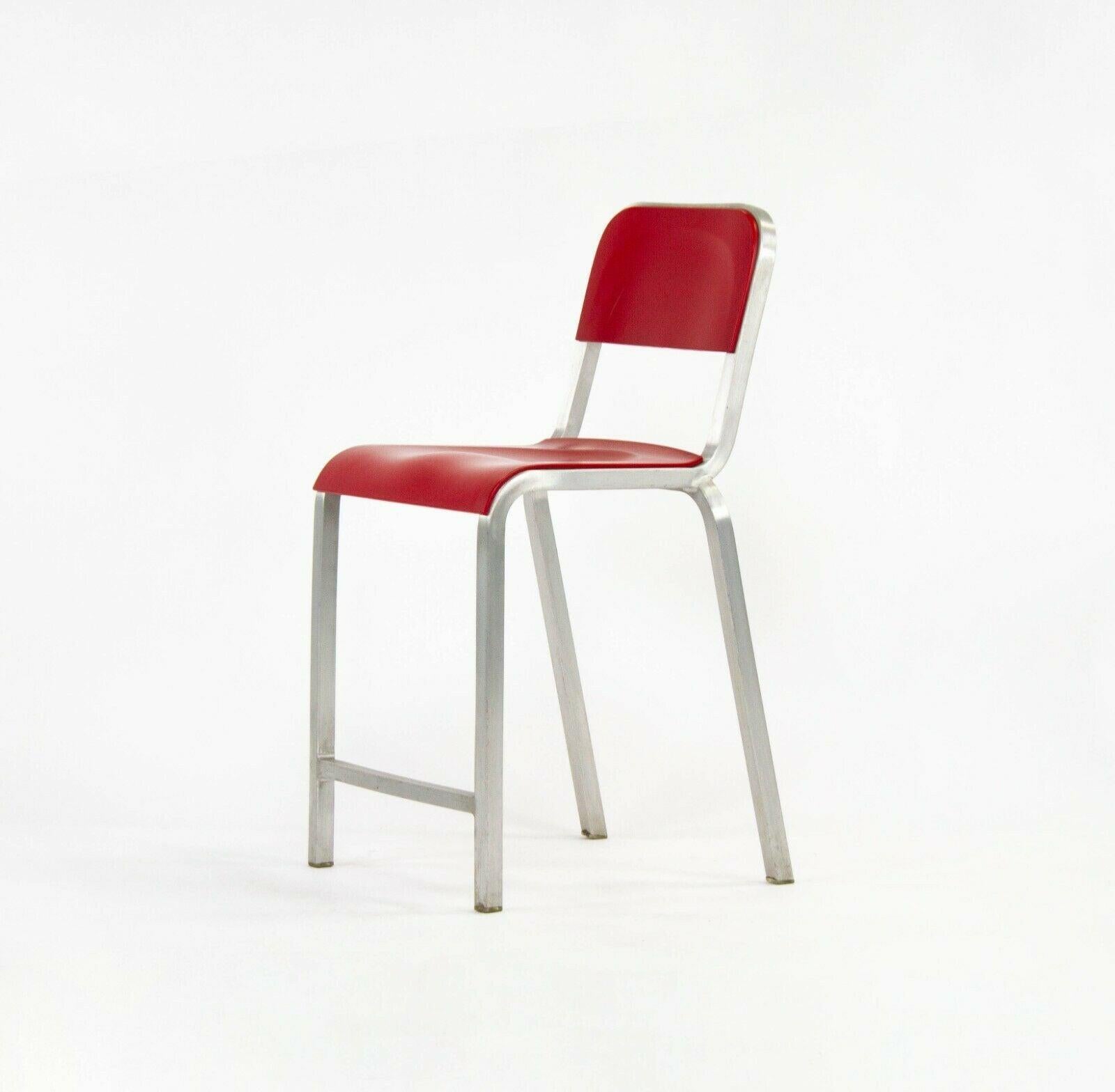 2010s Emeco 1951 Red Counter Stool by Adrian van Hooydonk and BMW Designworks For Sale 2