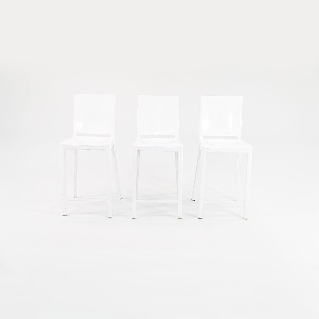 2010s Emeco Hudson Counter Stools by Philippe Starck in White Aluminum 4