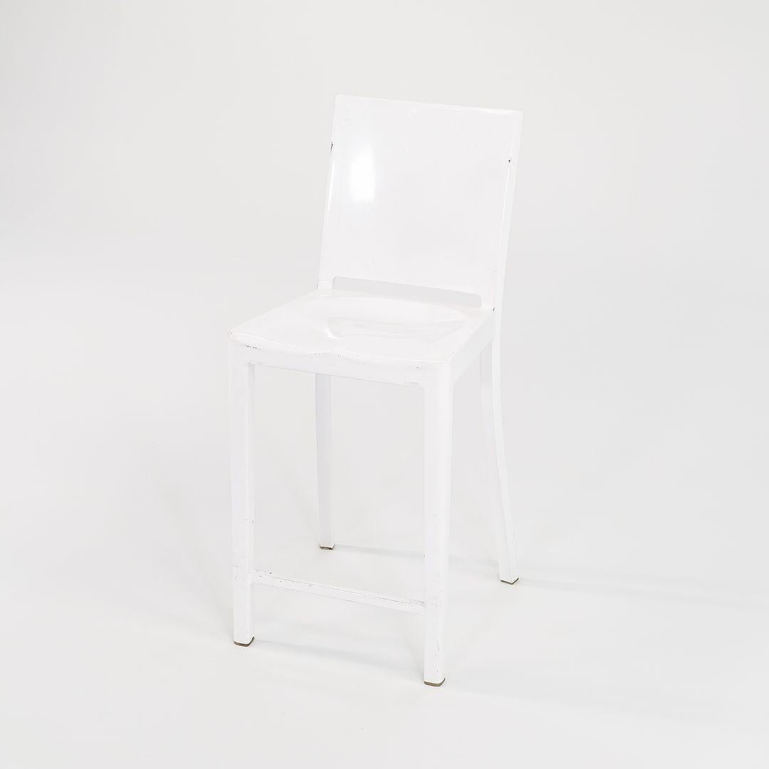 Modern 2010s Emeco Hudson Counter Stools by Philippe Starck in White Aluminum
