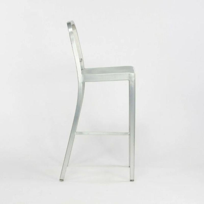 2010s Emeco Navy Bar Height Stool in Brushed Aluminum, Model 1006 10+ Available For Sale 2