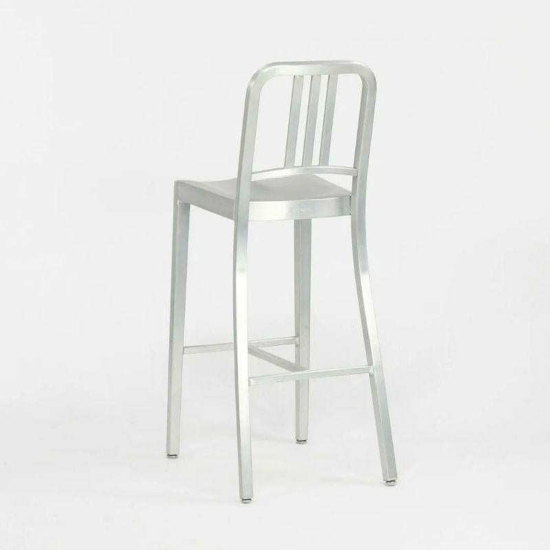 2010s Emeco Navy Bar Height Stool in Brushed Aluminum, Model 1006 10+ Available For Sale 1