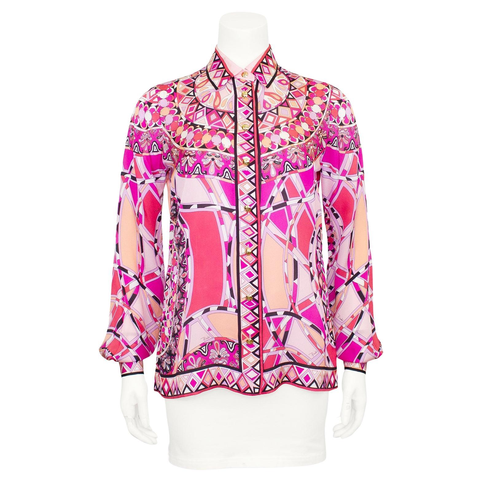 2010s Emilio Pucci Silk Printed Blouse For Sale at 1stDibs