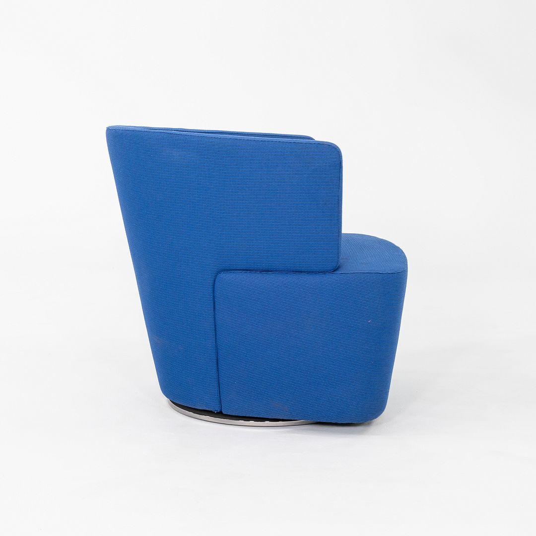 2010er Jahre EOOS für Coalesse / Walter Knoll Joel Dreh-Loungesessel mit blauem Stoff im Angebot 3