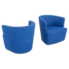 Années 2010 EOOS pour Coalesse / Walter Knoll Chaise longue pivotante Joel en tissu bleu