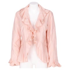 2010s Ermanno Scervino Pink Nylon Ruffled jJacket