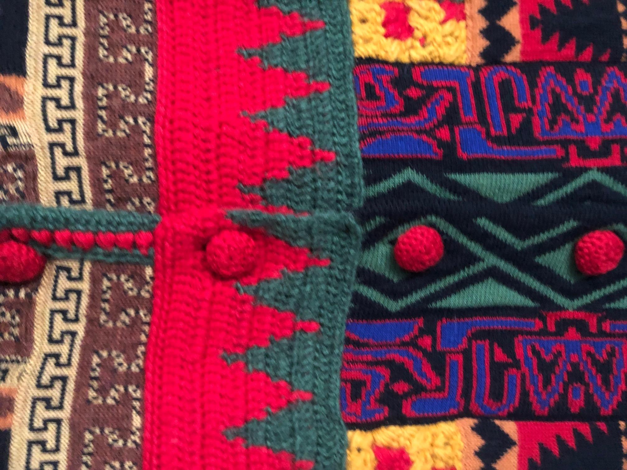 2010er Jahre Etro Mehrfarbiger langer Mantel aus Jacquardwolle 4