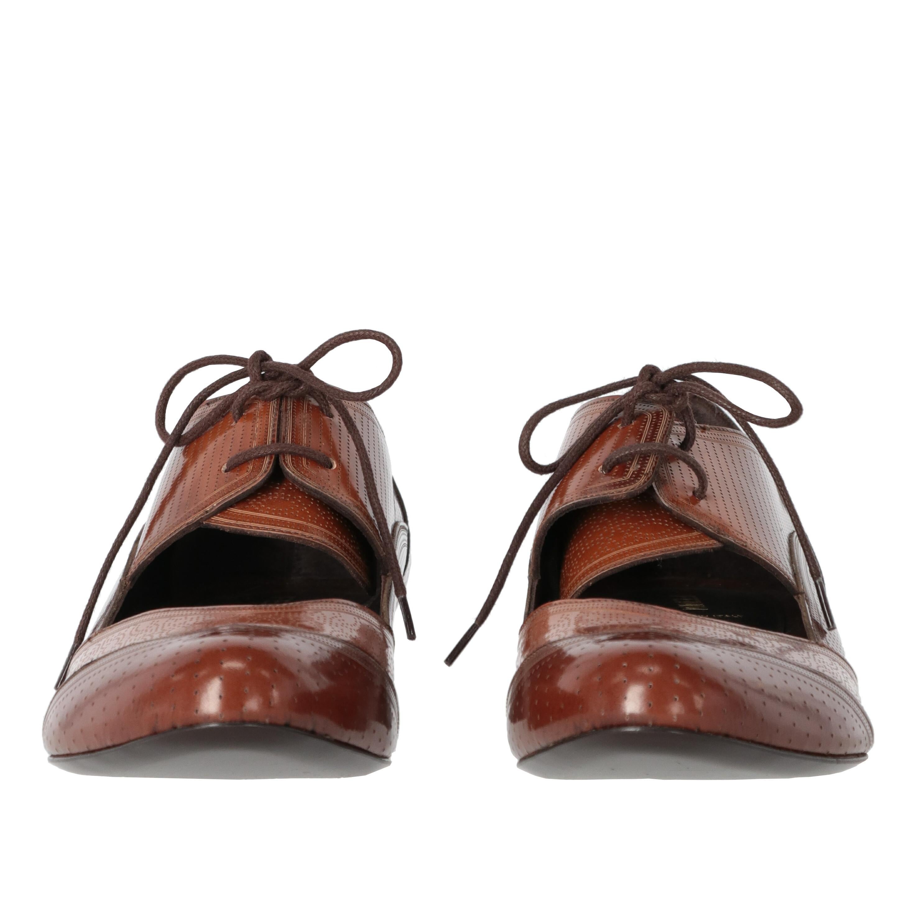 Brown 2010s Fendi Leather Lace-up Shoes