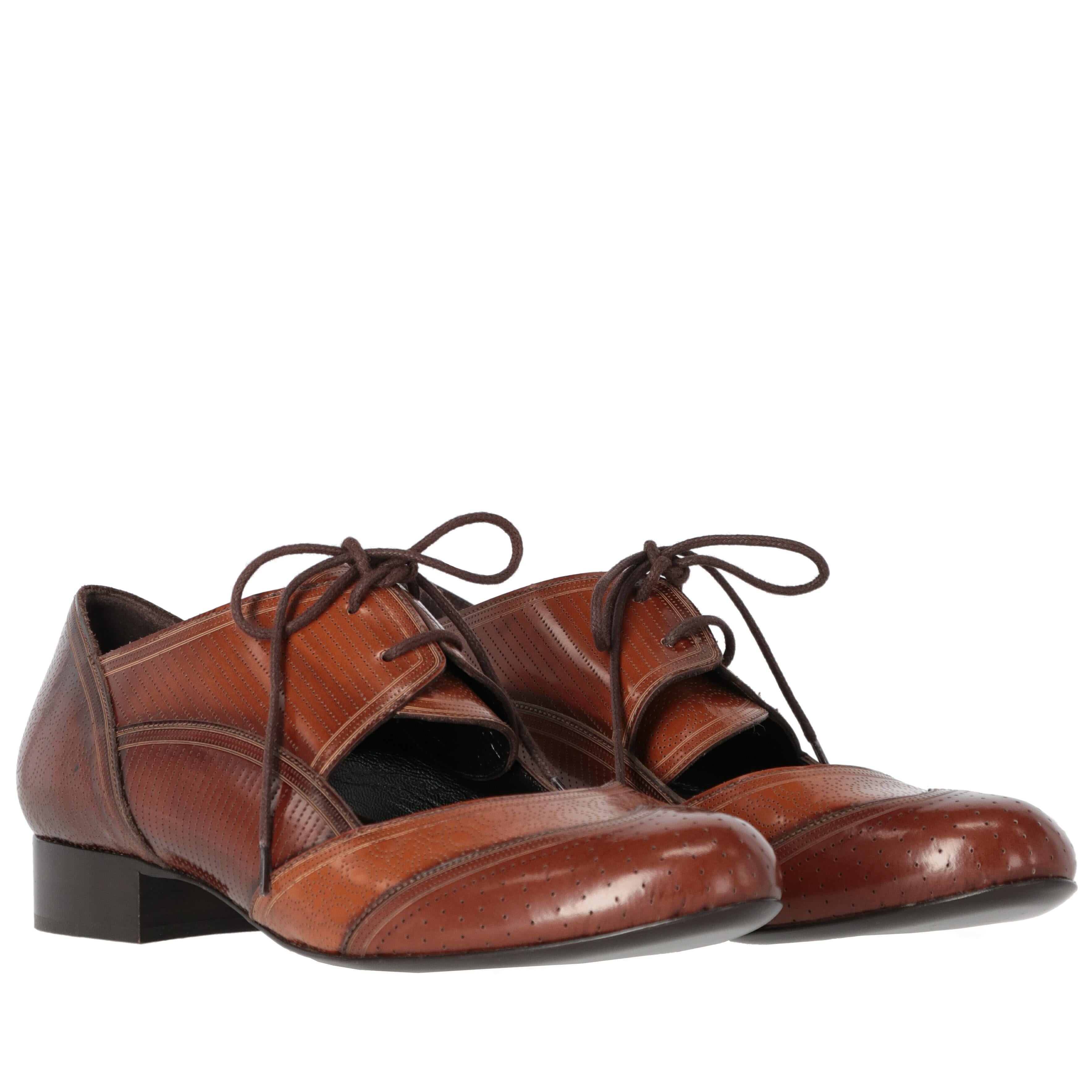 2010s Fendi Leather Lace-up Shoes In Good Condition In Lugo (RA), IT