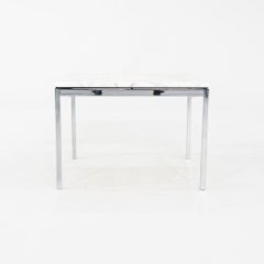 2010s Florence Knoll End Table with Polished Arabescato Marble Top 23x23x17