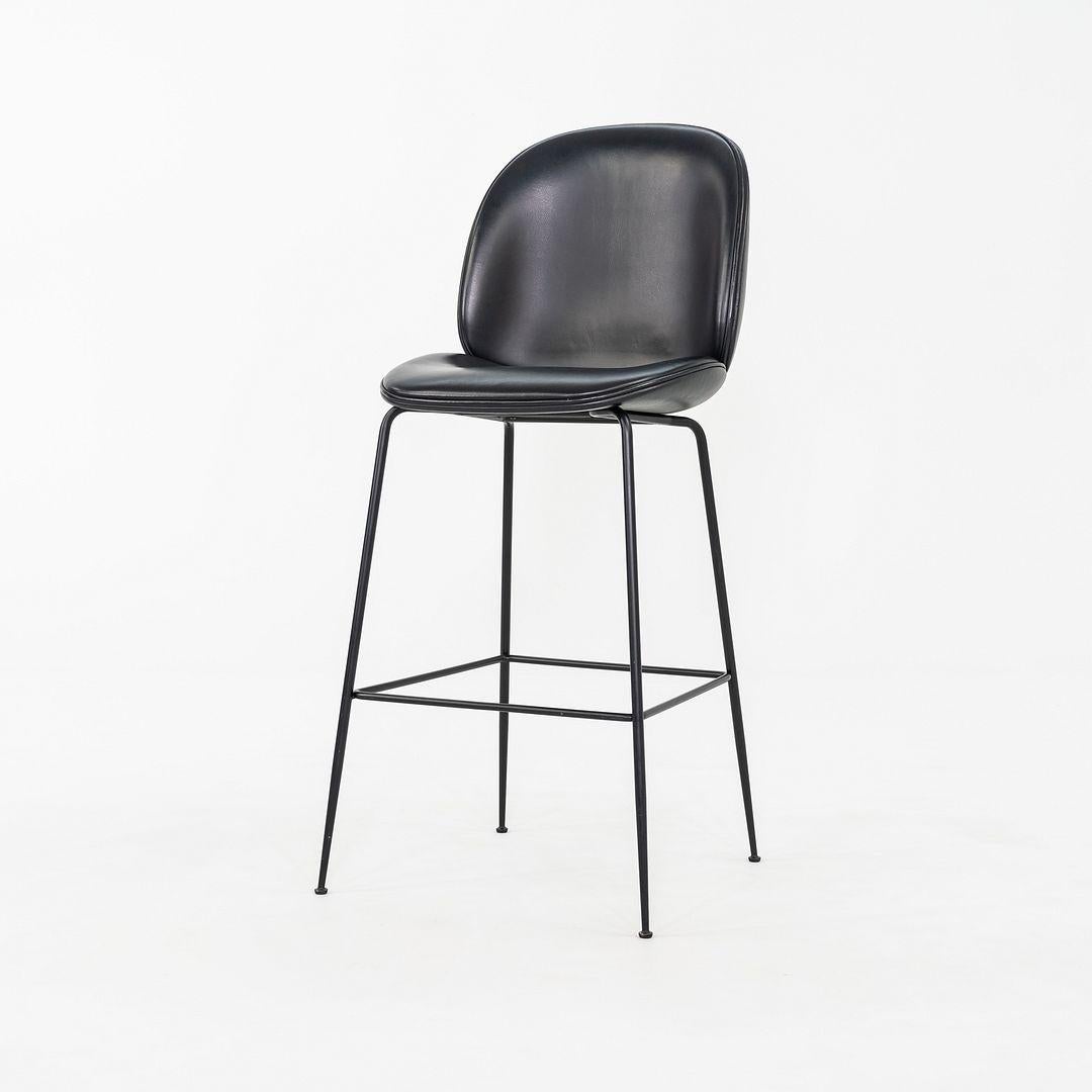 2010s GamFratesi for Gubi Beetle Bar Stools in Black Leather 8x Available en vente 3