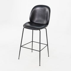 2010s GamFratesi for Gubi Beetle Bar Stools in Black Leather 8x Available