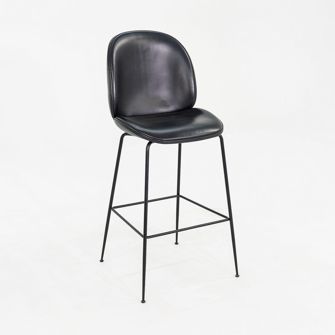 Danois 2010s GamFratesi for Gubi Beetle Bar Stools in Black Leather 8x Available en vente