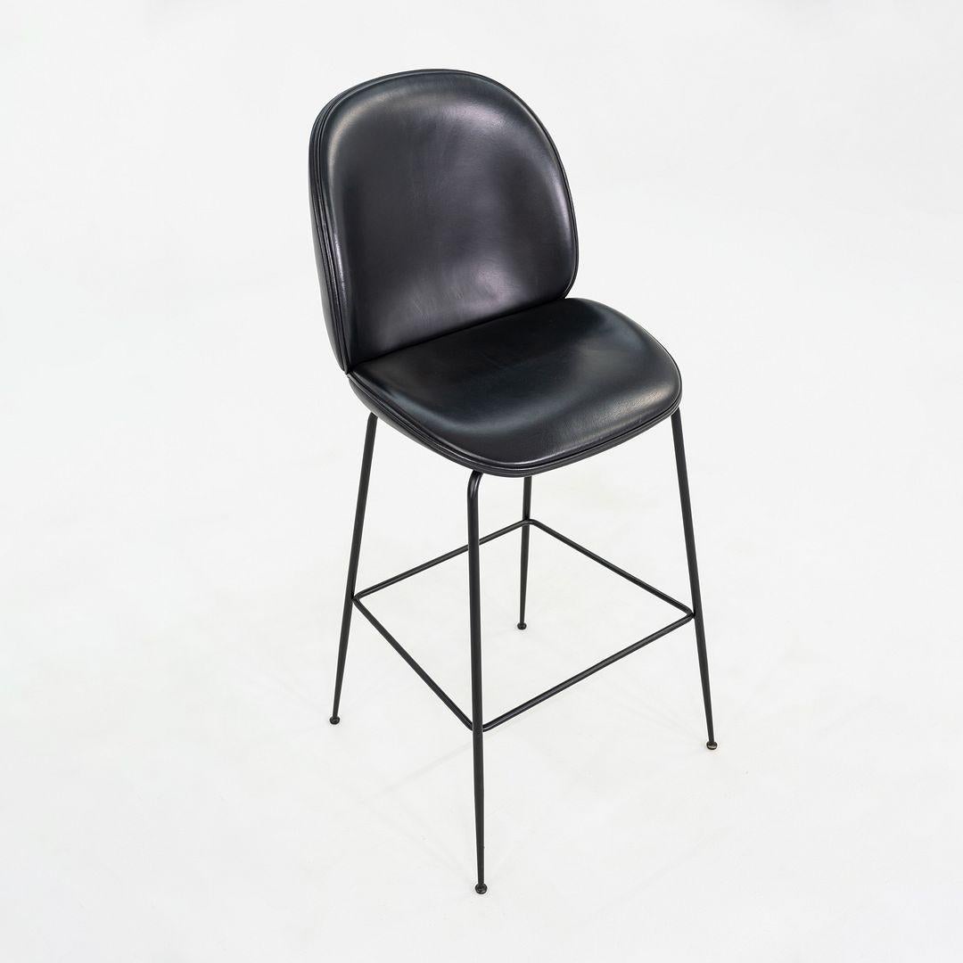 XXIe siècle et contemporain 2010s GamFratesi for Gubi Beetle Bar Stools in Black Leather 8x Available en vente