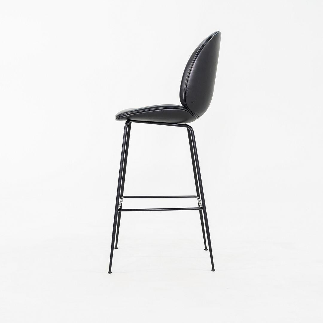 2010s GamFratesi for Gubi Beetle Bar Stools in Black Leather 8x Available en vente 1
