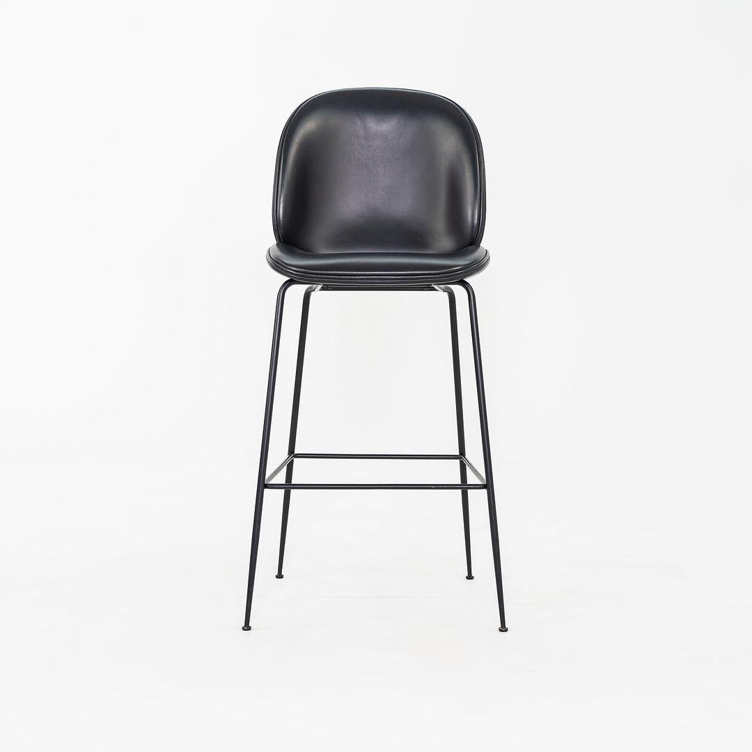 2010s GamFratesi for Gubi Beetle Bar Stools in Black Leather 8x Available en vente 2