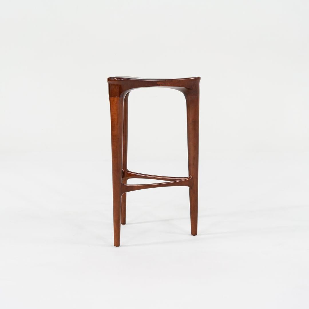 2010s Geiger 2 BY 3 Solid Cherry Sculptural Bar Height Stools by Ai3 Design For Sale 3