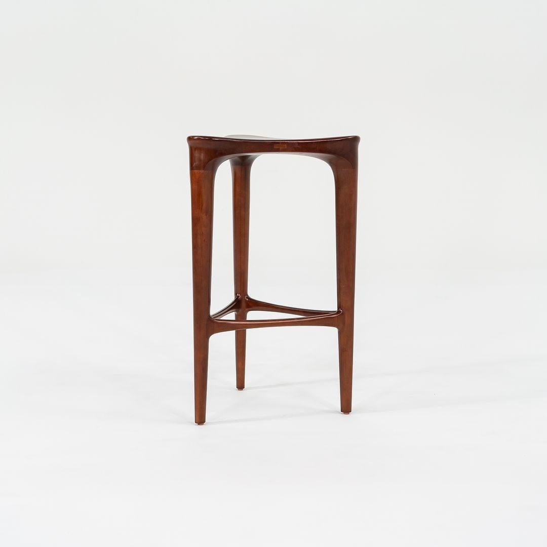 Modern 2010s Geiger 2 BY 3 Solid Cherry Sculptural Bar Height Stools by Ai3 Design For Sale
