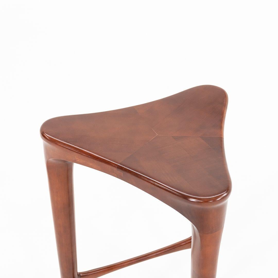 American 2010s Geiger 2 BY 3 Solid Cherry Sculptural Bar Height Stools by Ai3 Design For Sale
