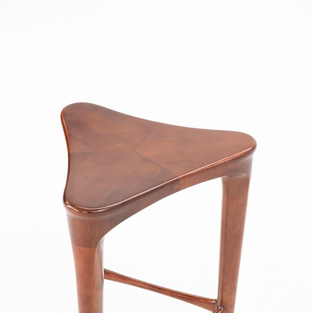Contemporary 2010s Geiger 2 BY 3 Solid Cherry Sculptural Bar Height Stools by Ai3 Design For Sale