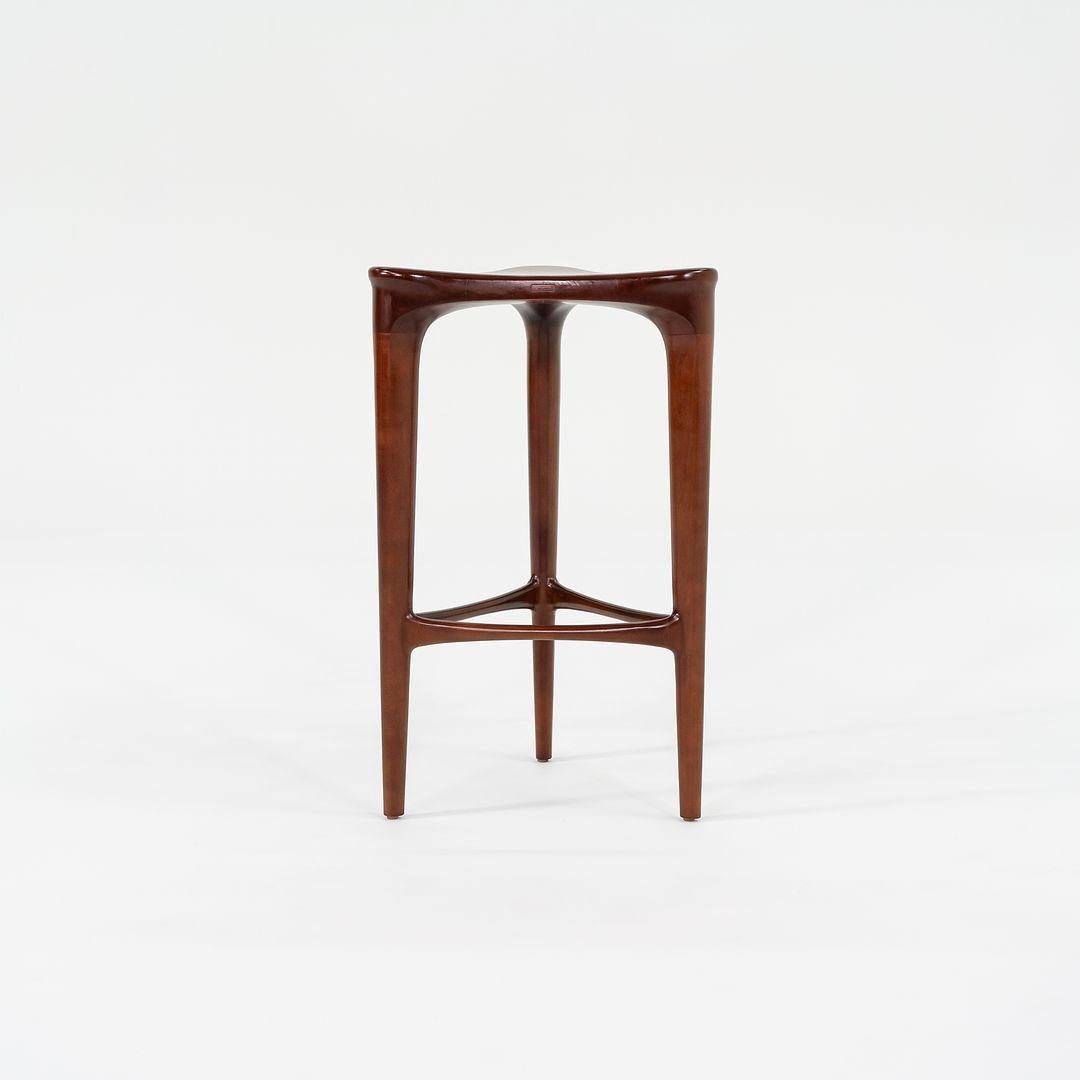 2010s Geiger 2 BY 3 Solid Cherry Sculptural Bar Height Stools by Ai3 Design For Sale 1