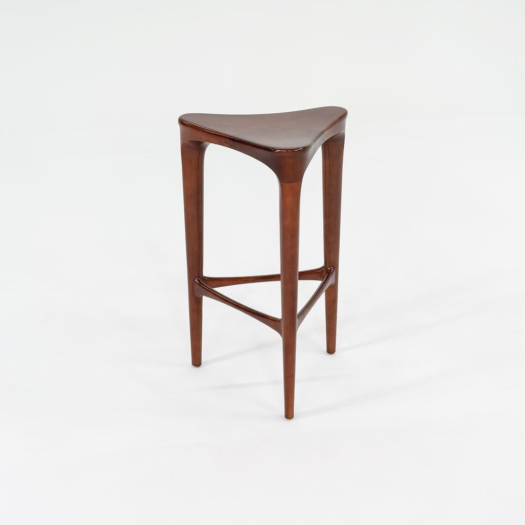 2010s Geiger 2 BY 3 Solid Cherry Sculptural Bar Height Stools by Ai3 Design For Sale 2