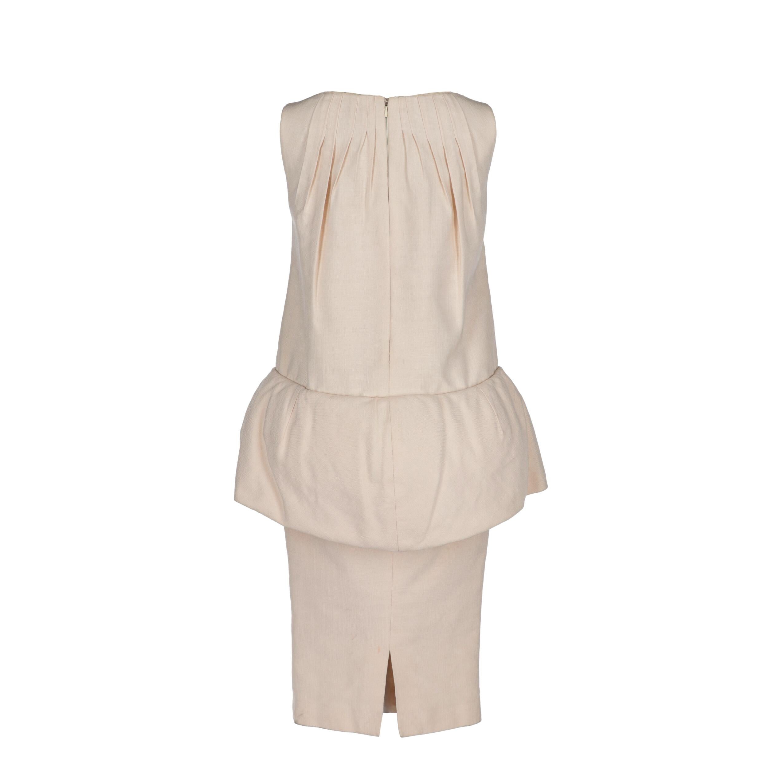 Beige 2010s Giambattista Valli Sleeveless Dress