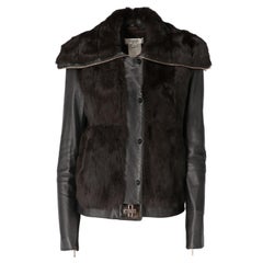 2010S Givenchy Black Fur Leather Jacket