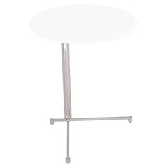 2010s Glyn Peter Machin HBF LOGICmeet Laptop Side Table, Metal & White Laminate
