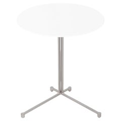 2010s Glyn Peter Machin HBF LOGICmeet Laptop Side Table, Metal & White Laminate