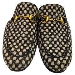 2010s Gucci Princetown Horsebit Nero e Bianco Jacquard Pantofole Loafer Uomo