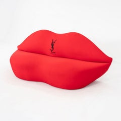 2010s Gufram Bocca Lips Sofa with YSL Monogram in Red