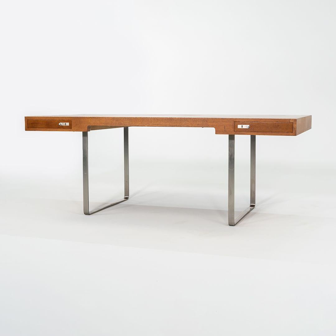 2010s Hans Wegner for Carl Hansen CH110 Executive Desk in Oak w/ Stainless Steel For Sale 4