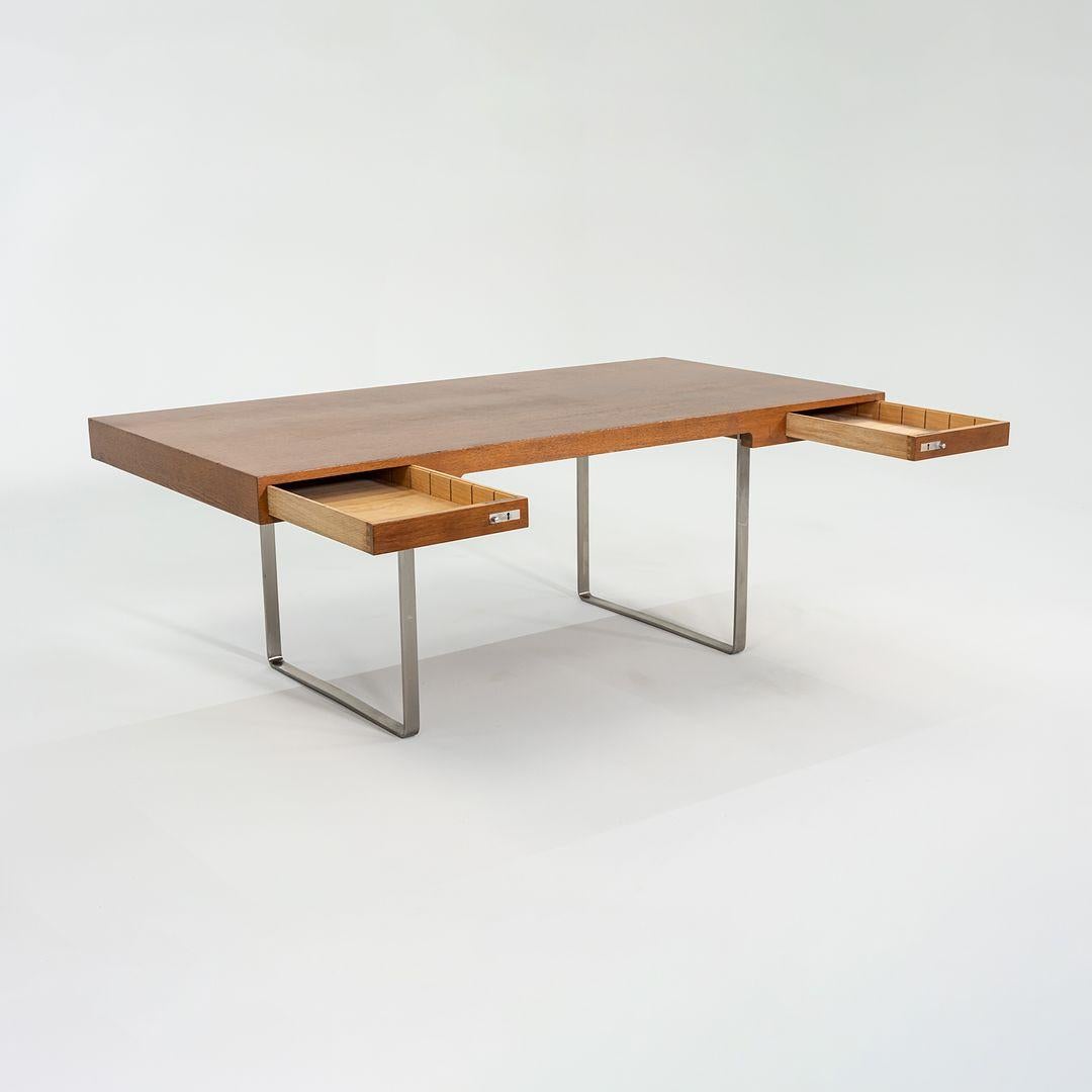2010s Hans Wegner for Carl Hansen CH110 Executive Desk in Oak w/ Stainless Steel For Sale 5