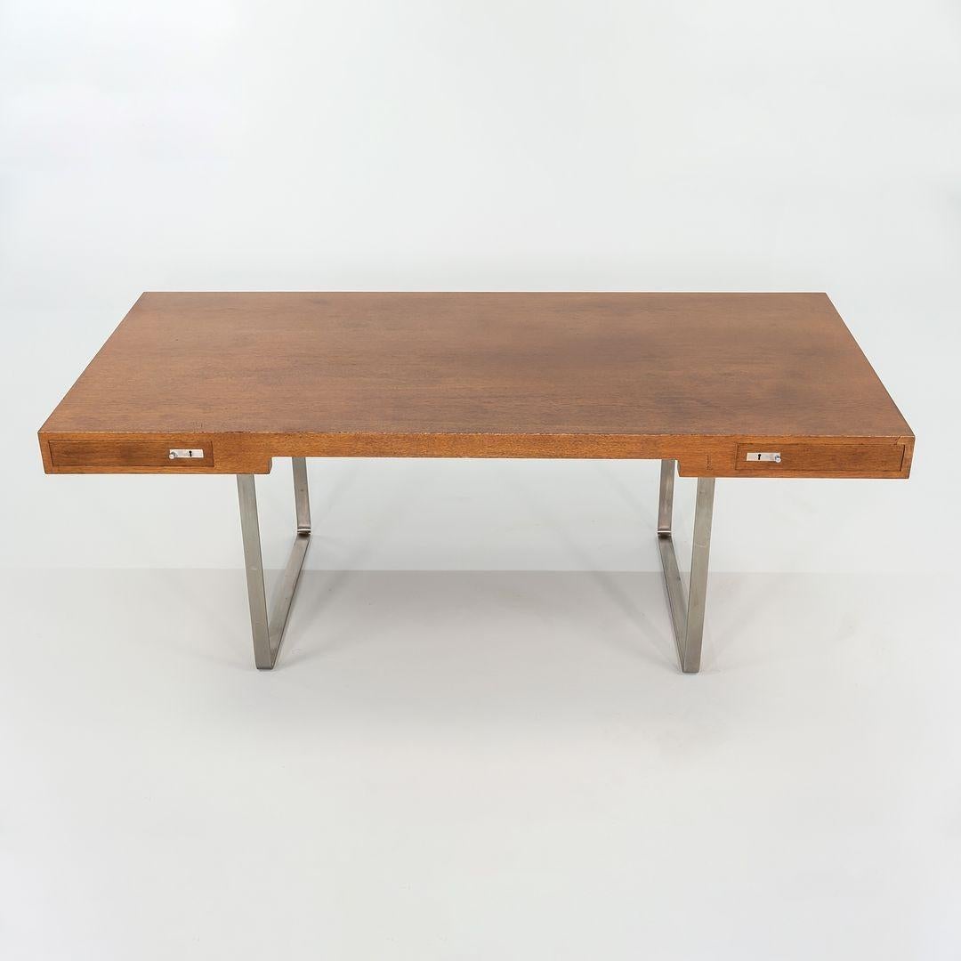 2010s Hans Wegner for Carl Hansen CH110 Executive Desk in Oak w/ Stainless Steel For Sale 6