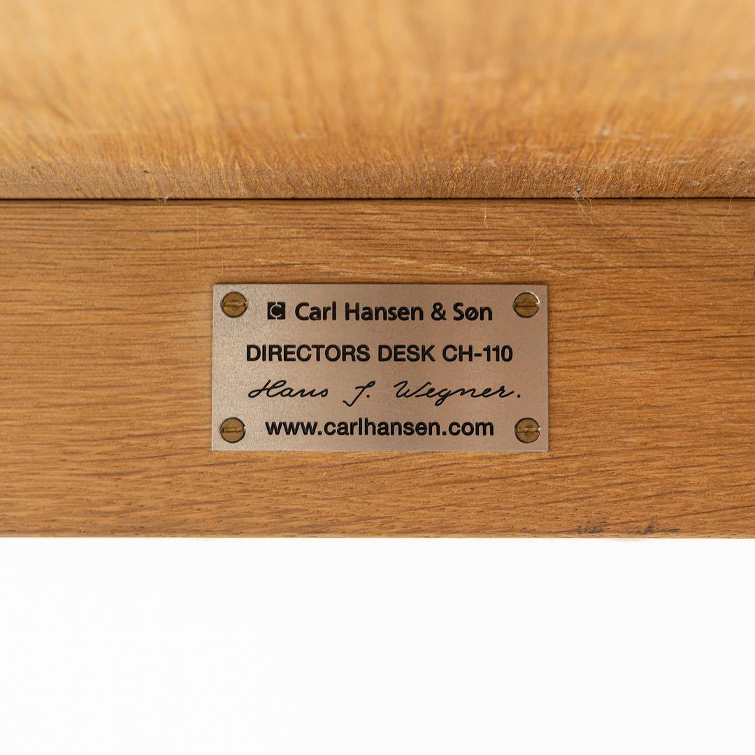 Modern 2010s Hans Wegner for Carl Hansen CH110 Executive Desk in Oak w/ Stainless Steel For Sale